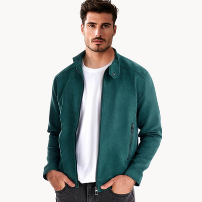 Eveloria Herren Wildlederjacke Stilvoll Braun
