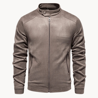 Eveloria Herren Wildlederjacke Stilvoll Braun