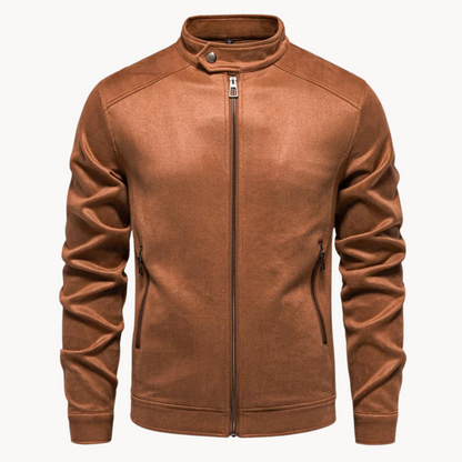 Eveloria Herren Wildlederjacke Stilvoll Braun