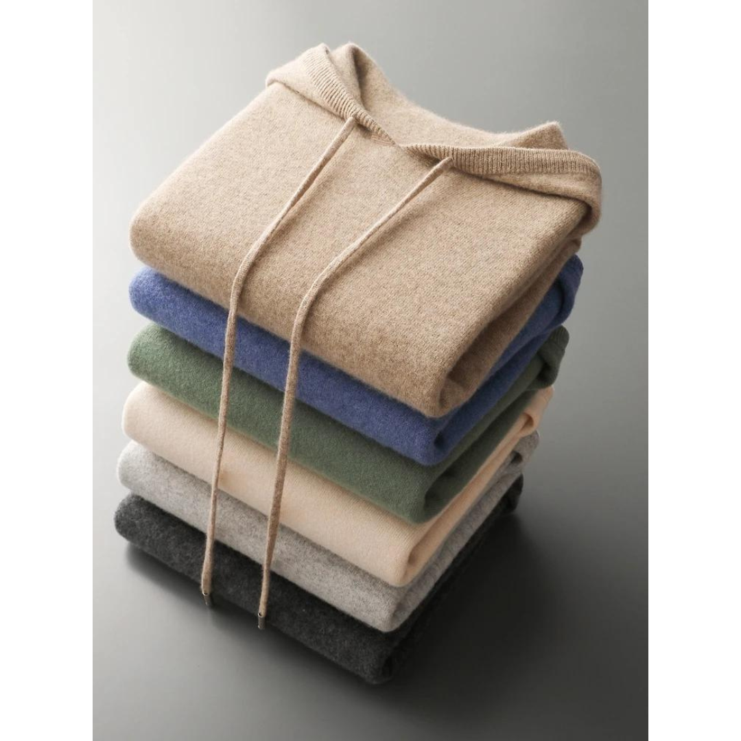 Eveloria Damen Merino Strick Kapuzenpullover