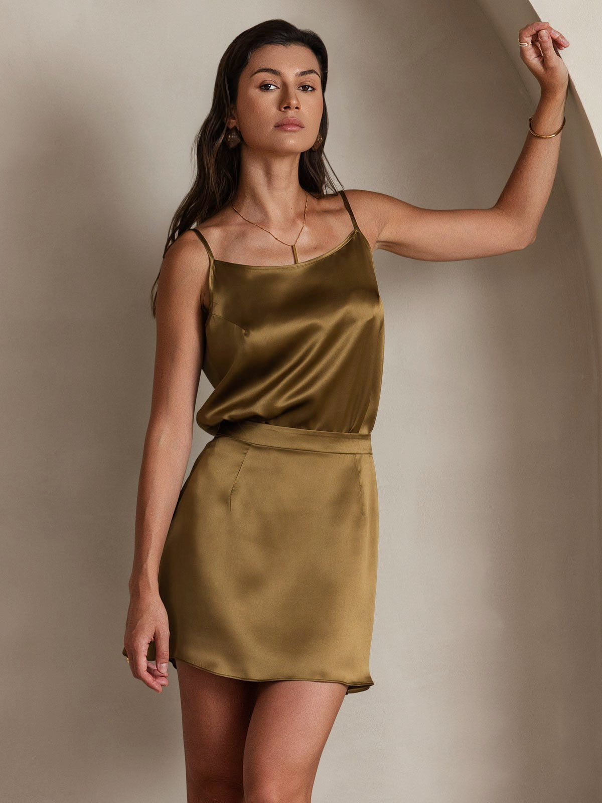 Eveloria Damen Seiden-Camisole Spaghettiträger