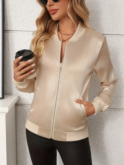 Eveloria Damen Reißverschlussjacke Uni-Farbe