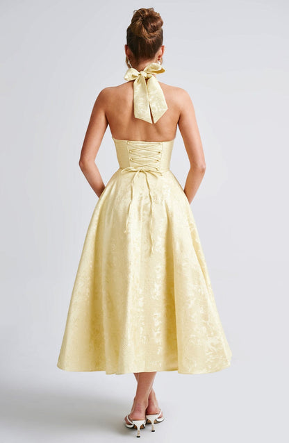 Damen Halter Midi Kleid für Hochzeitsgäste