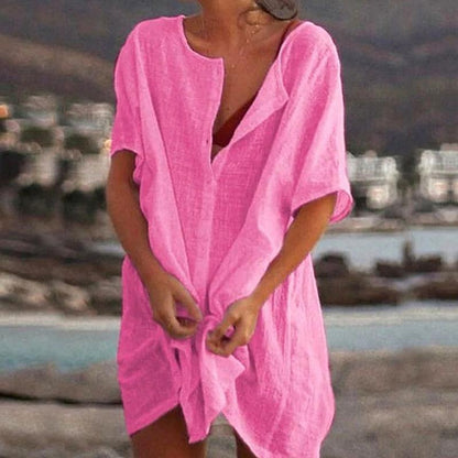 Eveloria Damen Übergroßes Einfarbiges Kleid