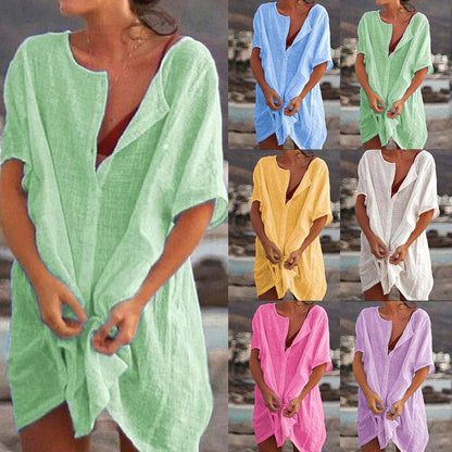 Eveloria Damen Übergroßes Einfarbiges Kleid - Eveloria