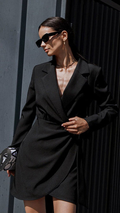 Damen Minikleid Langärmlig Frühling Farben - Eveloria