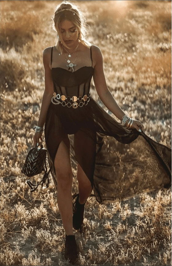 Eveloria Damen Retro Kleid Festivalmode - Eveloria