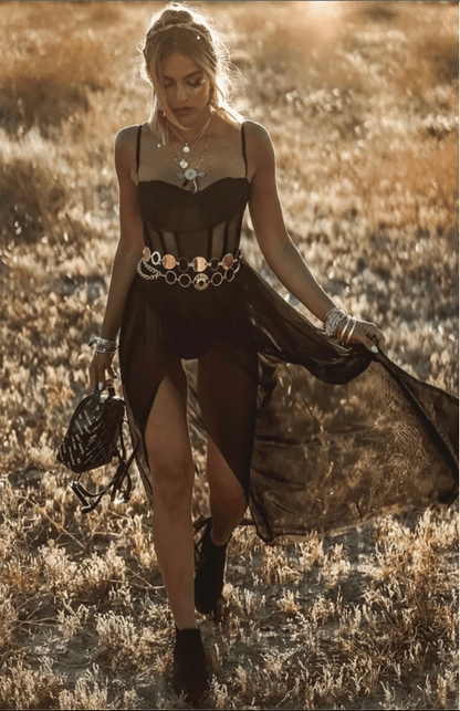 Eveloria Damen Retro Kleid Festivalmode - Eveloria