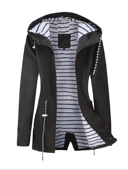 Eveloria Damen Lange Wasserfeste Jacke Vielseitig