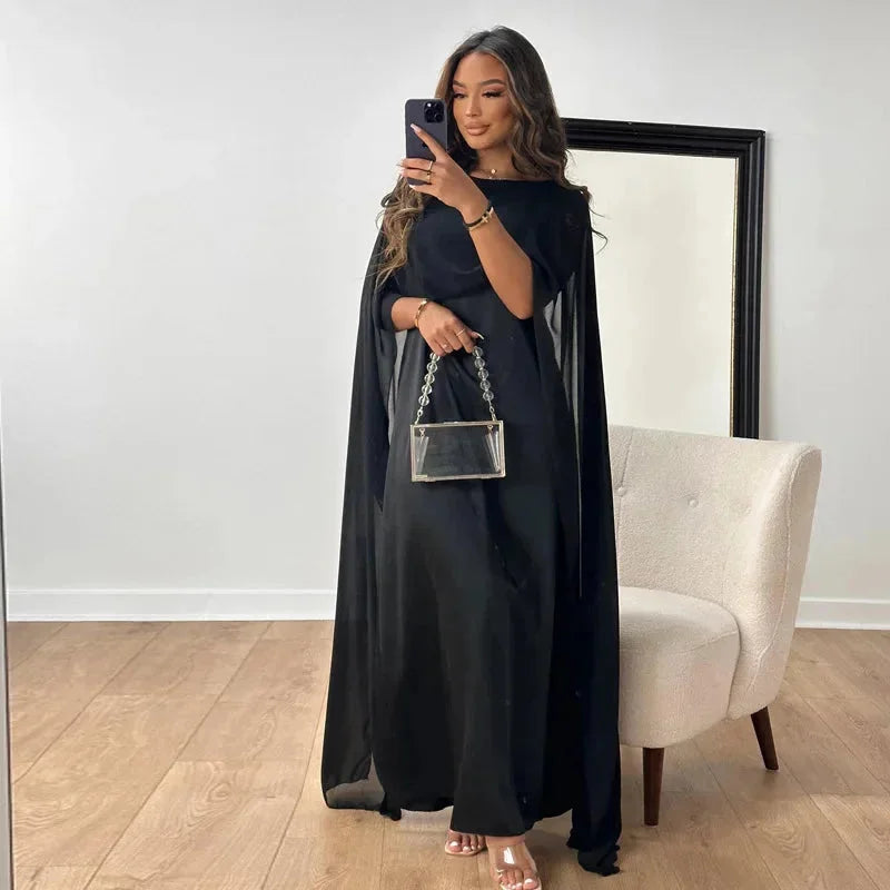 Damen Maxi-Kleid Cape-Style für Hochzeitsgäste