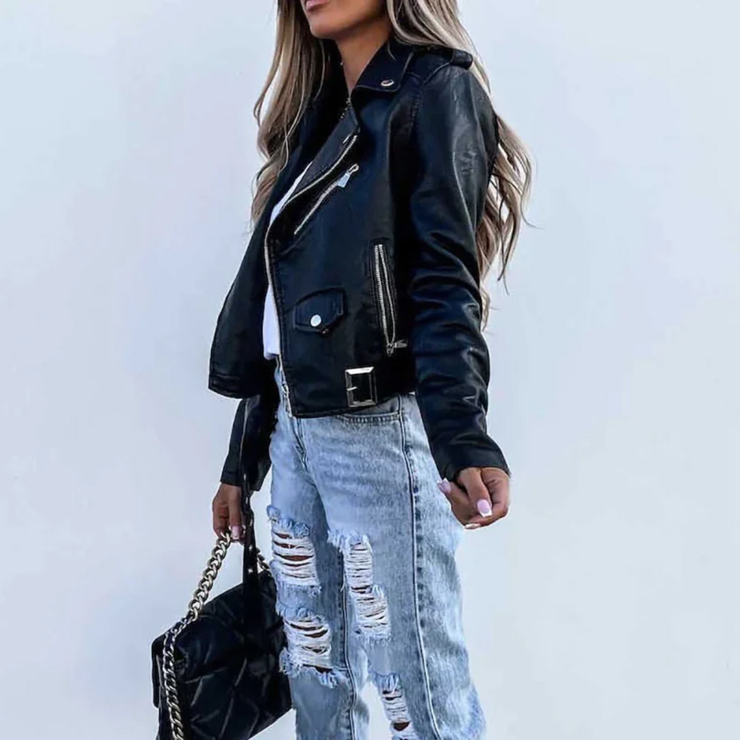 Damen Lederjacke Übergangsjacke Robust
