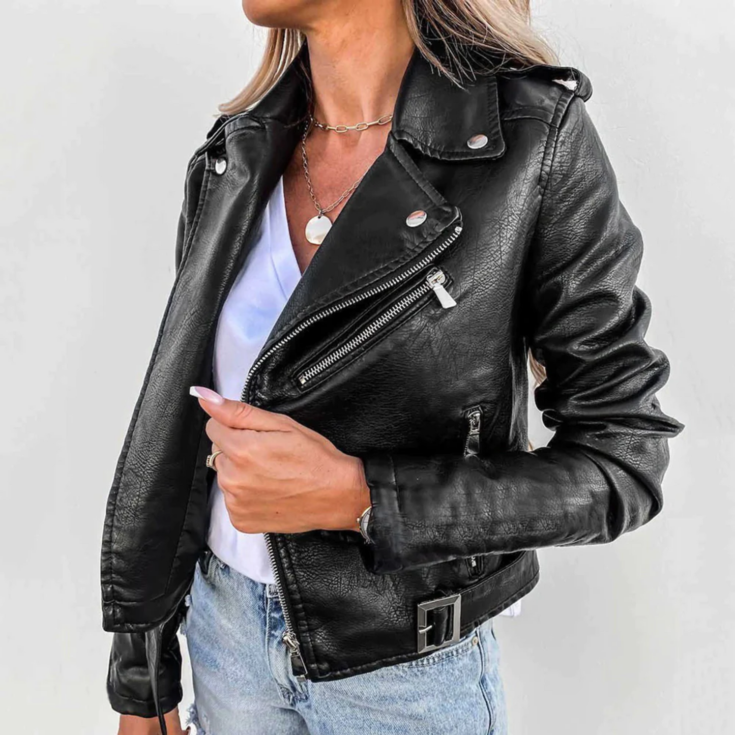 Damen Lederjacke Übergangsjacke Robust