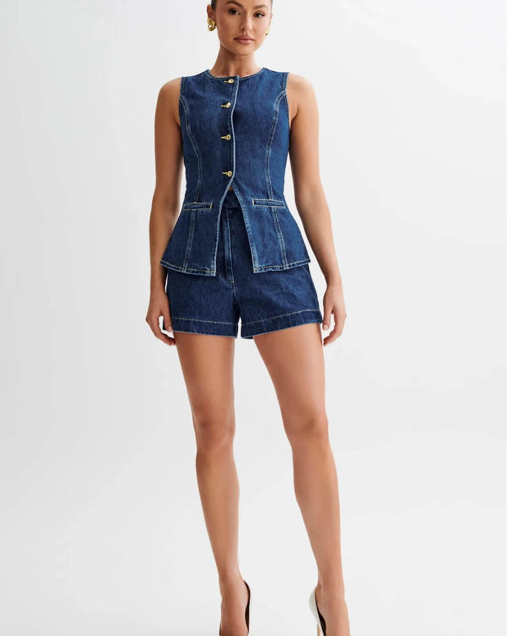 Eveloria Damen Denim Sommerjacke