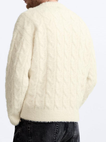 Klassischer Damen Zopfstrick Pullover Zeitlose Eleganz