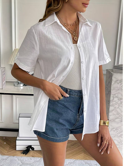Eveloria Damen Kurzarmbluse Leicht Sommer