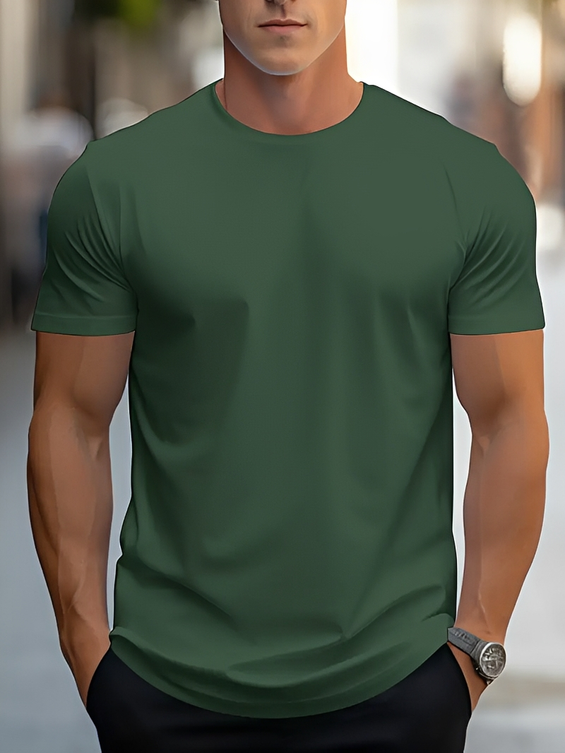 Herren Kurzarm T-Shirt Komfortabel Alltag Freizeit Sport