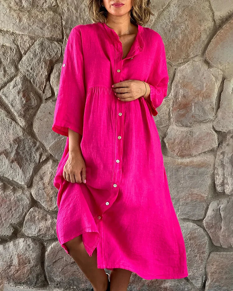 Eveloria Damen Hemdblusenkleid Sommerkleid Leicht