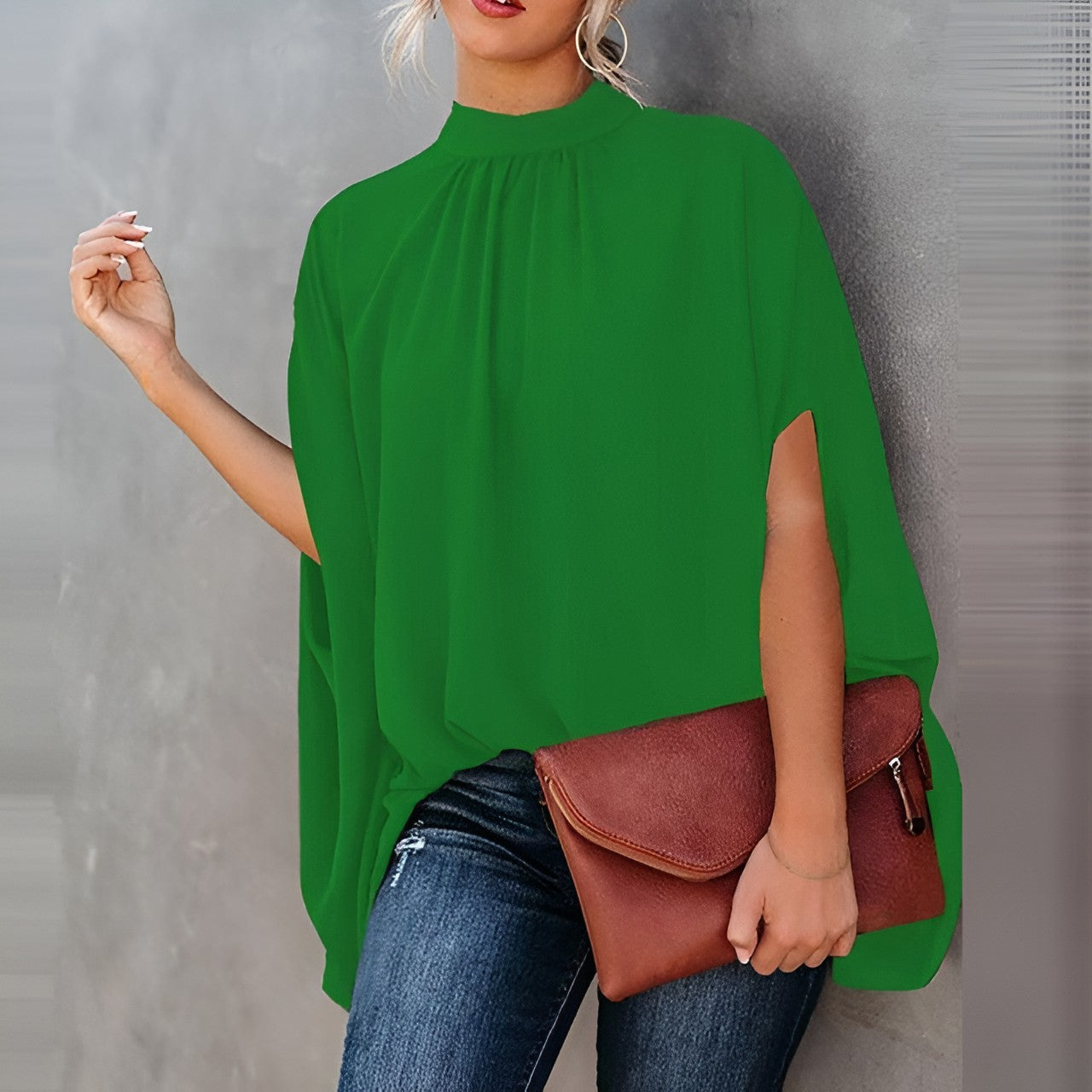 Damen Bluse Elegante Seide Blume Muster