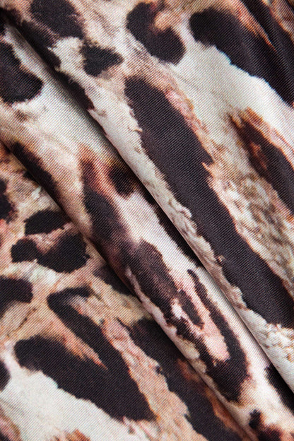 Damen Langarm-Body Leopardenmuster