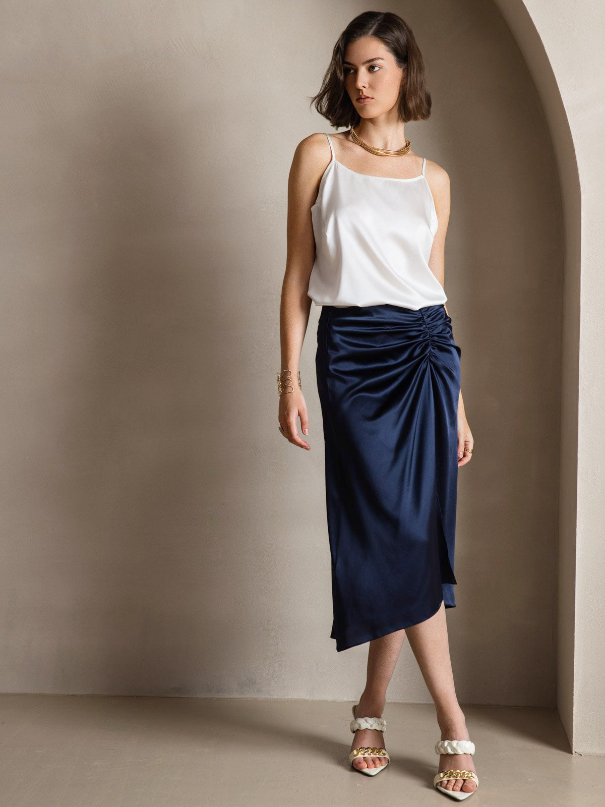 Eveloria Damen Seiden-Camisole Spaghettiträger