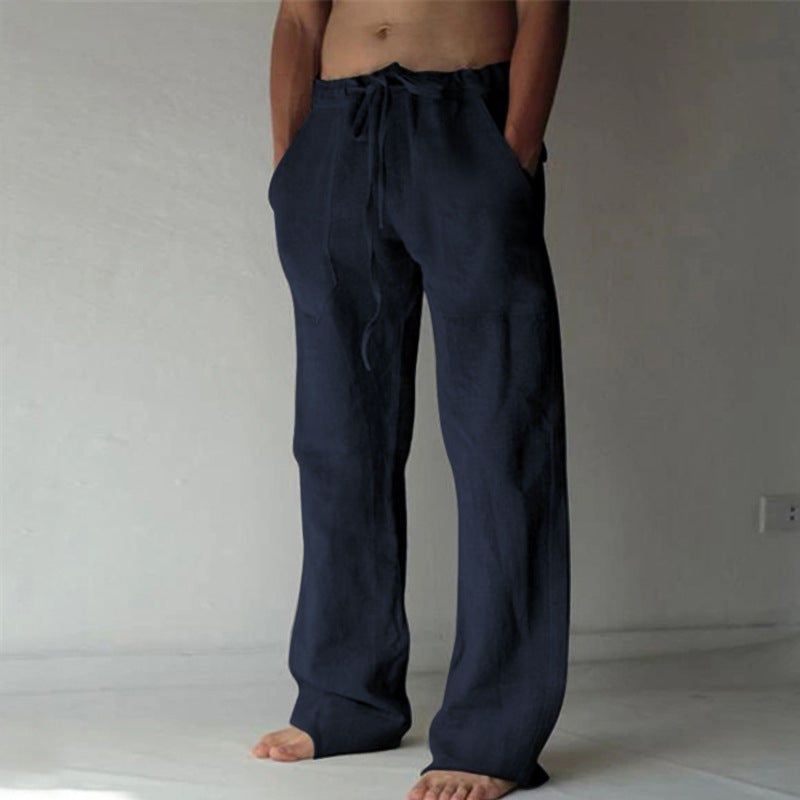 Herren Leinenhose Atmungsaktiv Beige