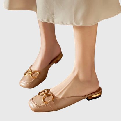 Damen Slip-On Sandalen Schnallendesign
