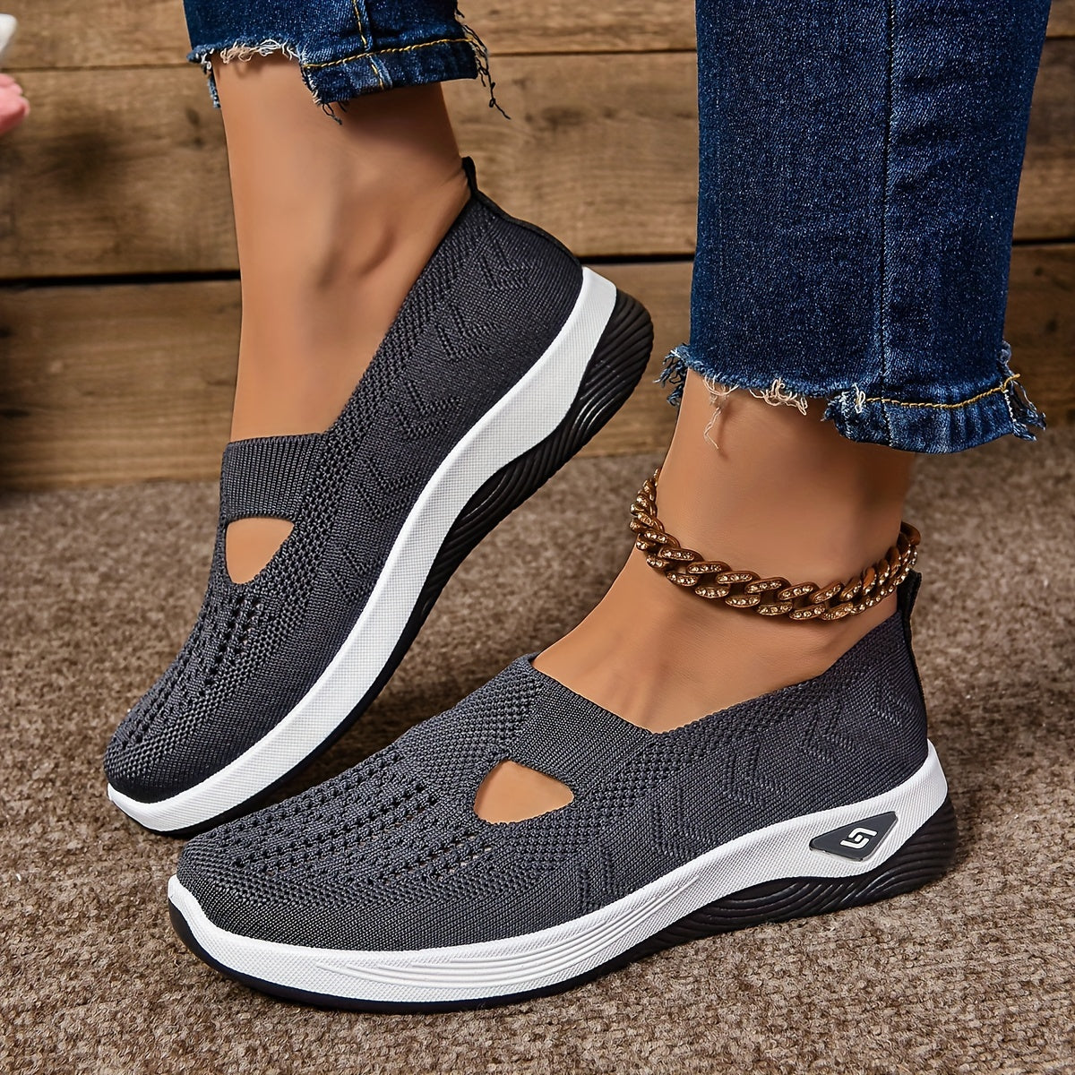 Eveloria Damen Slip-On Sneaker Atmungsaktives Material