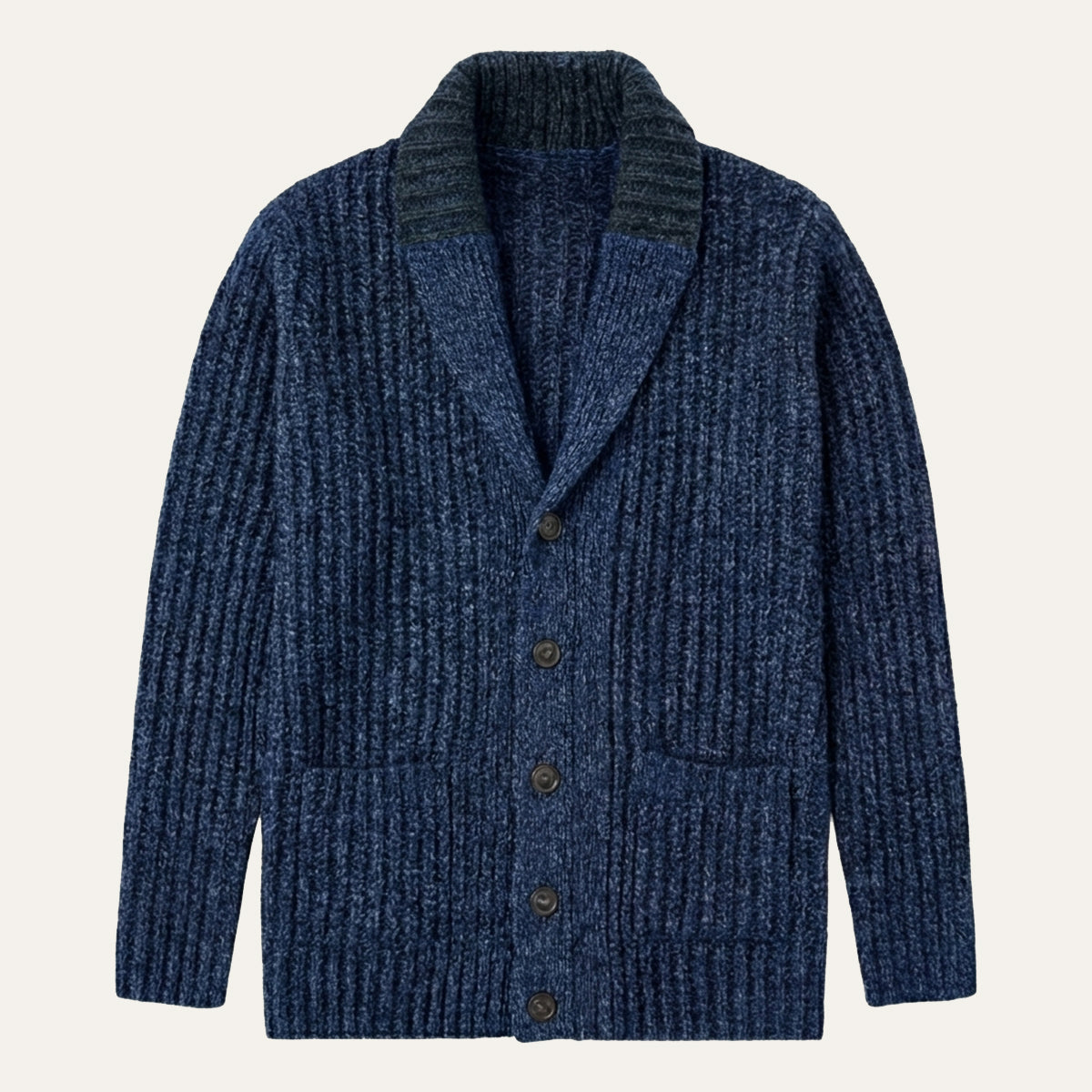 Herren Strickcardigan Reverskragen Warm Beige