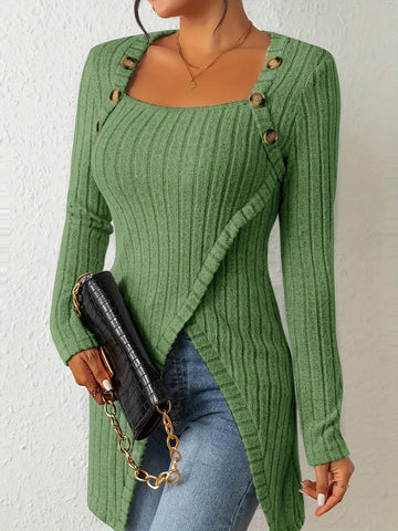 Eveloria Damen Pullover Gerippt Stilvoll
