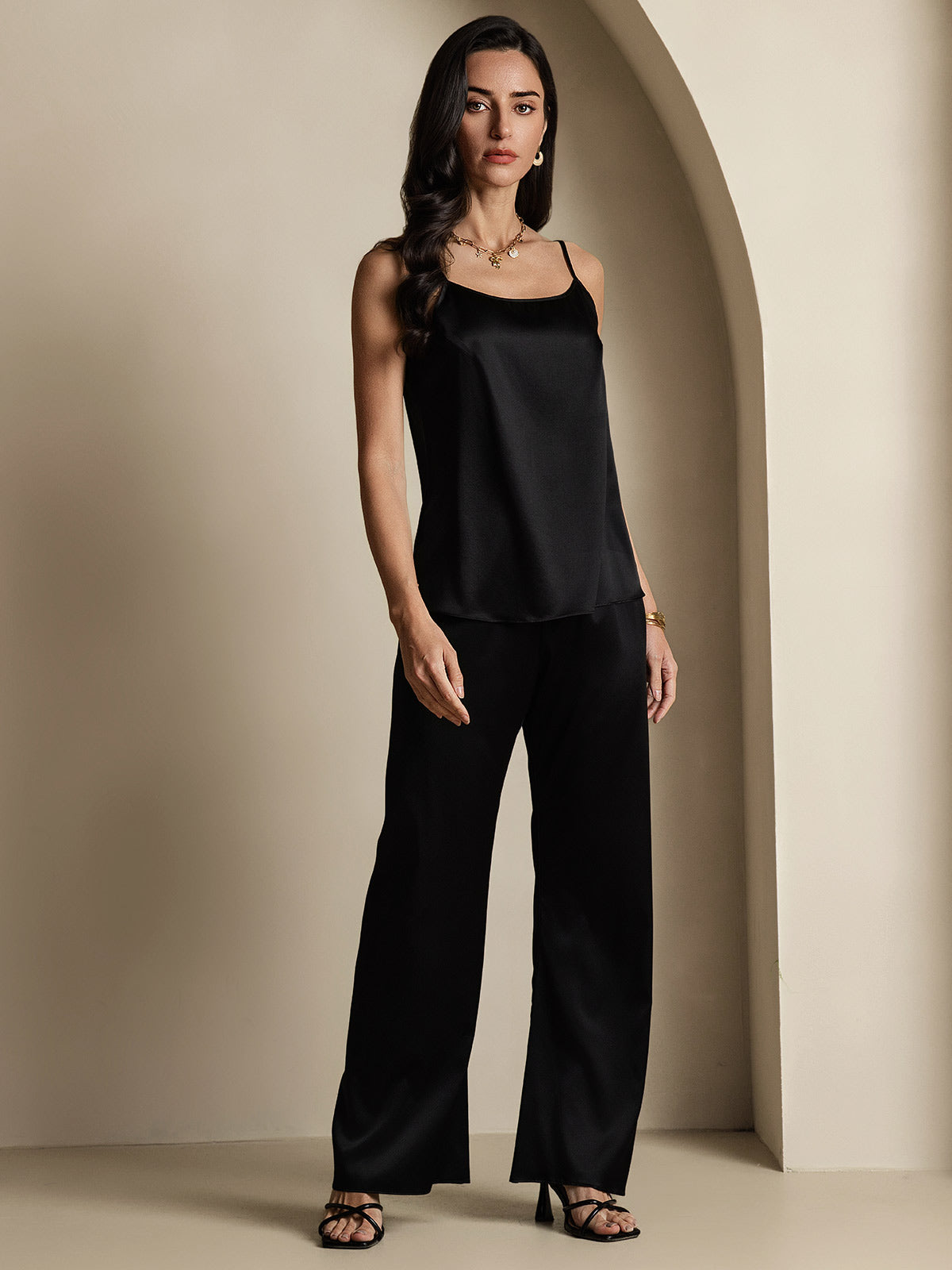 Eveloria Damen Seiden-Camisole Spaghettiträger
