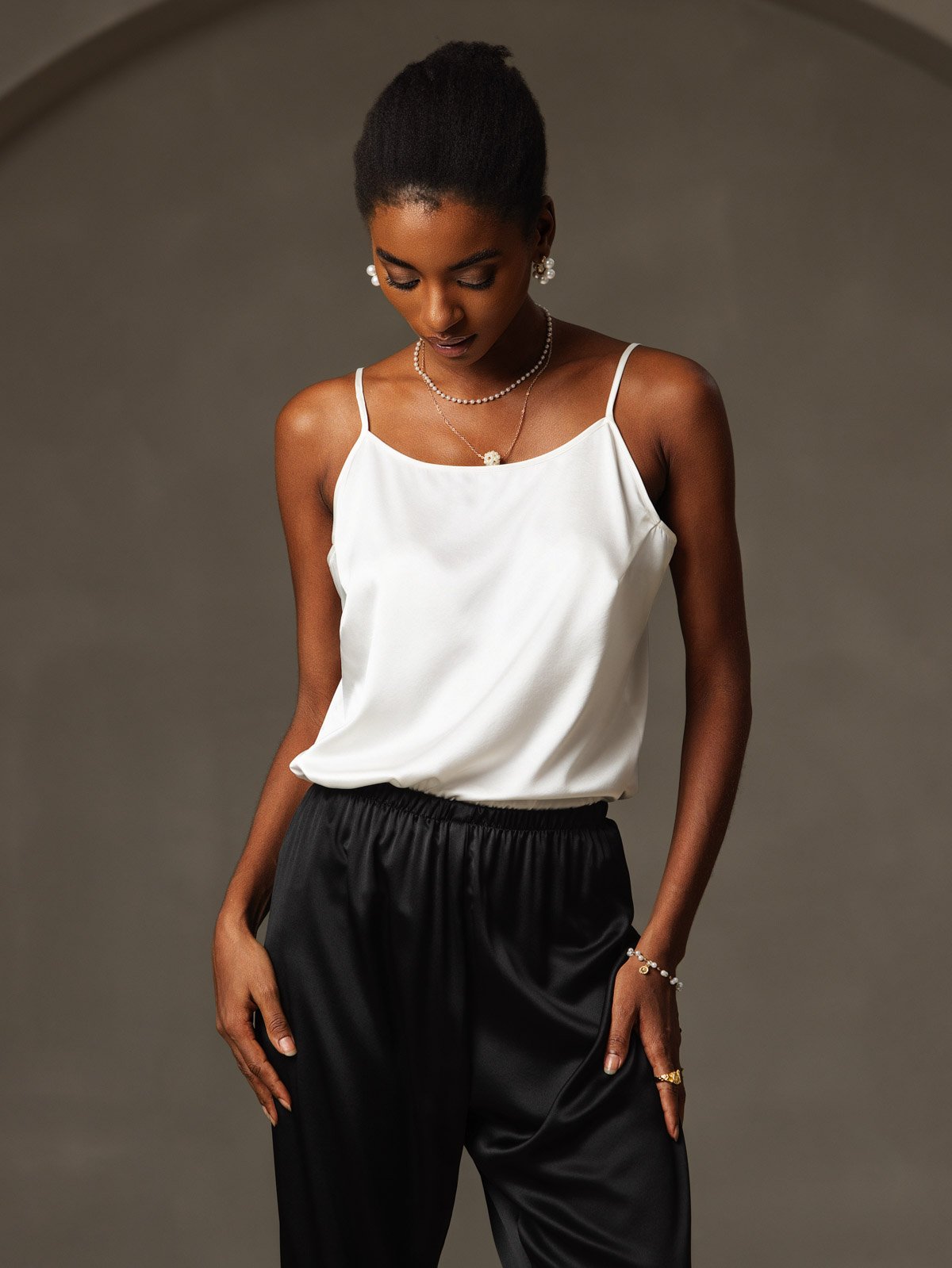 Eveloria Damen Seiden-Camisole Spaghettiträger