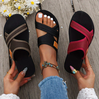 Eveloria Damen Riemchensandalen Lässig