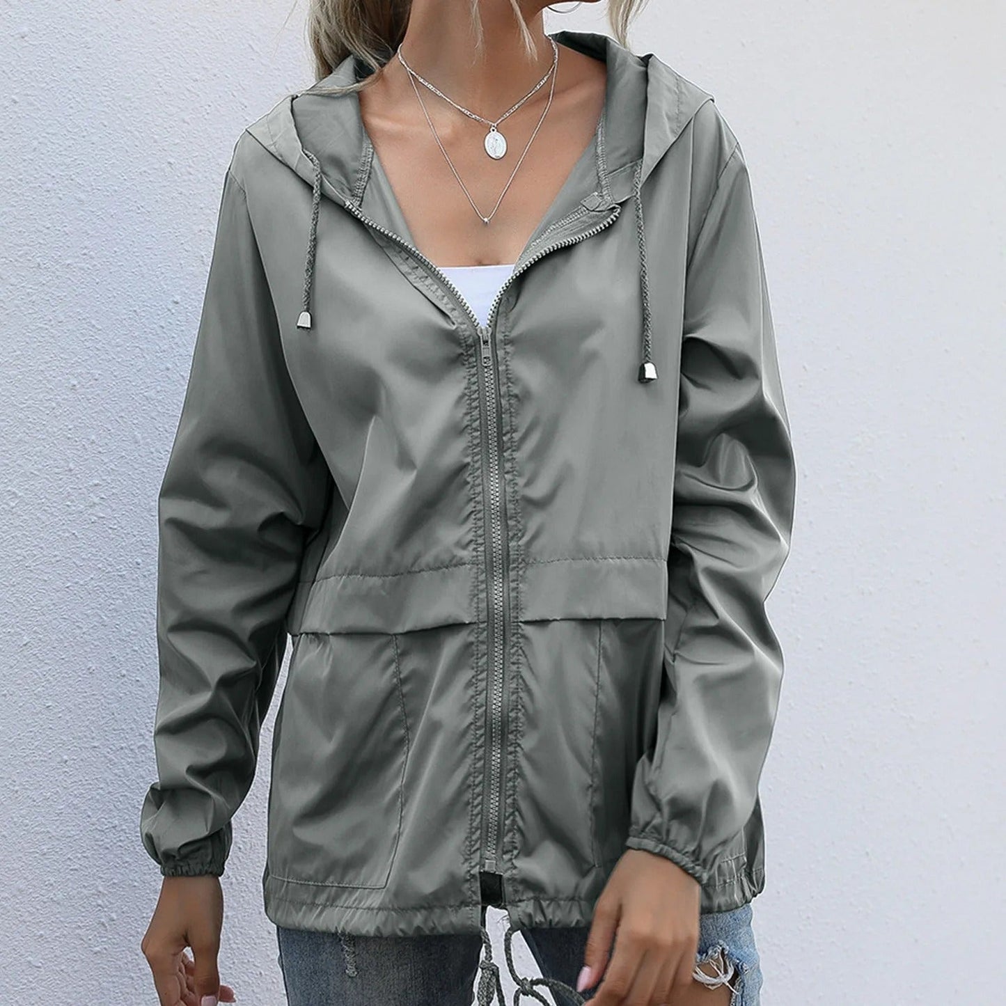 Eveloria Damen Leichte Windjacke Mit Kapuze