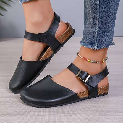 Eveloria Damen Slingback Sandalen Kork Geschlossene Spitze