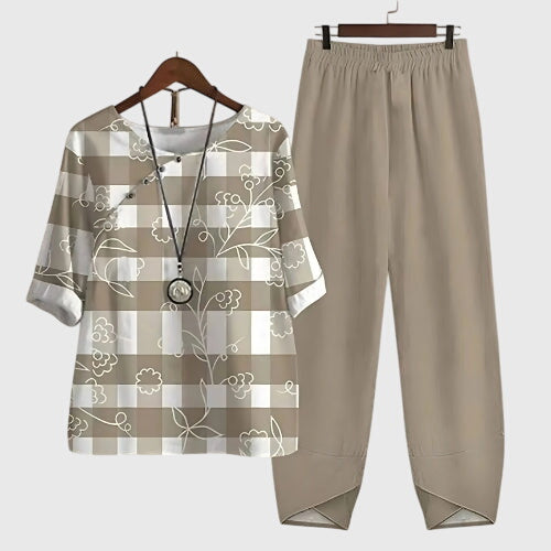 Damen Zweiteiliges Set Schmetterlings-Design Lockeres Oberteil und