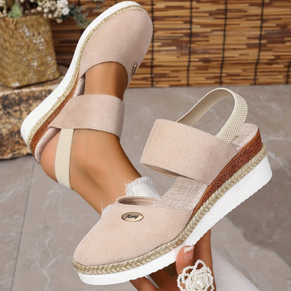 Damen Sandalen Plattform Rutschfest Elastisch
