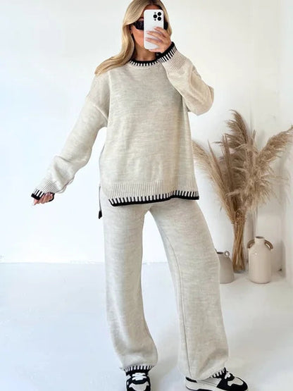Eveloria Damen Strickkleid Lang Ärmig