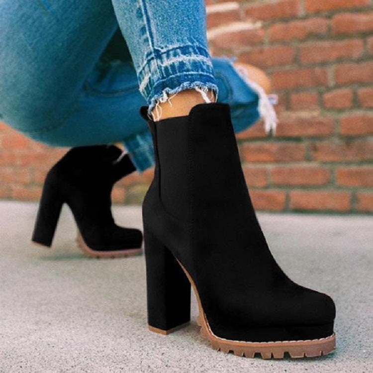 Eveloria Damen Stiefelette Runder Fußspitze