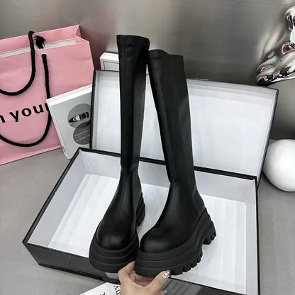 Eveloria Damen Stiefelschuhe Leder Komfortschuhe