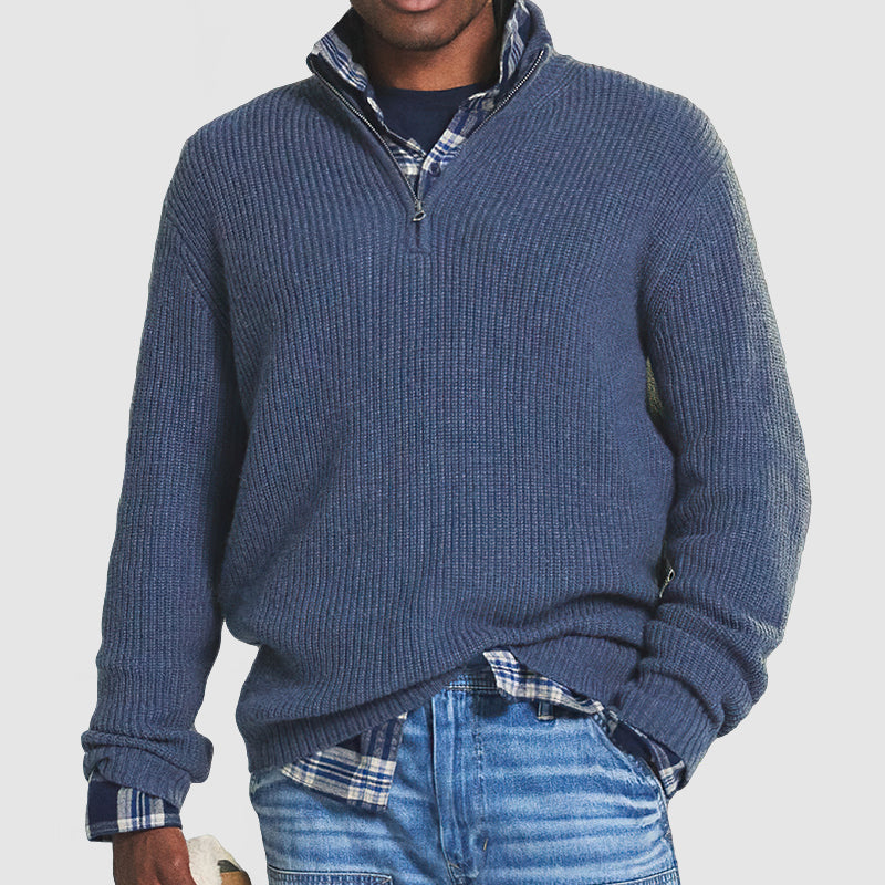 Herren Strickpullover Mit Reißverschluss