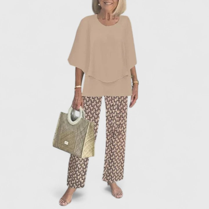 Damen Bedrucktes Hosen Set Zweiteiler