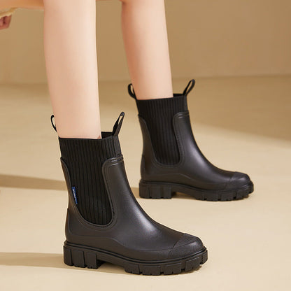 Damen Regenstiefel Gummi Wasserdicht
