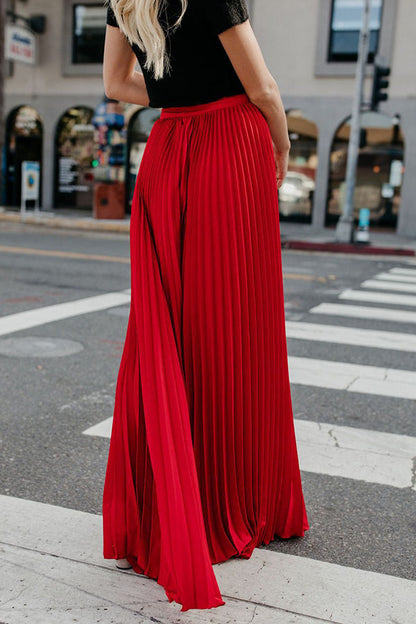 Eveloria Damen Maxi Rock Plissiert