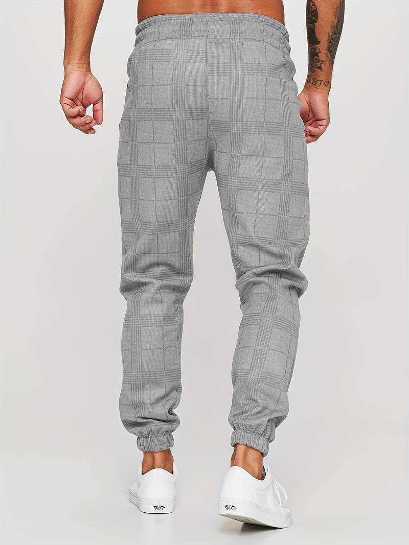 Herren Jogginghose Karomuster Bequem Kordelzug