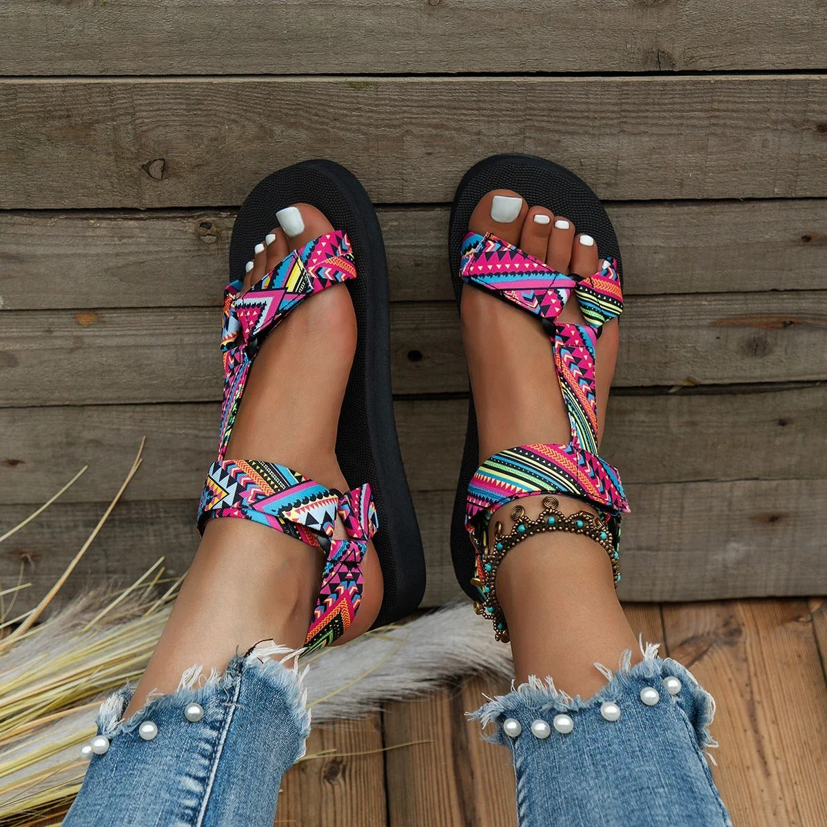 Eveloria Damen Boho Sandalen