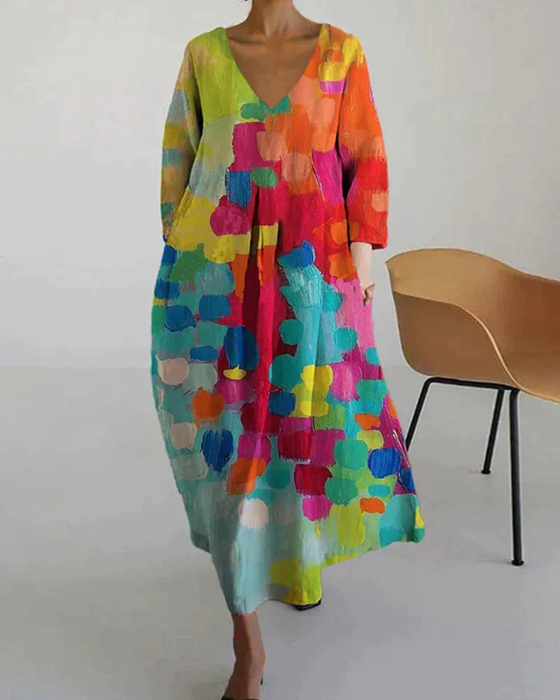 Damen Partykleid Bedruckt Midi - Eveloria