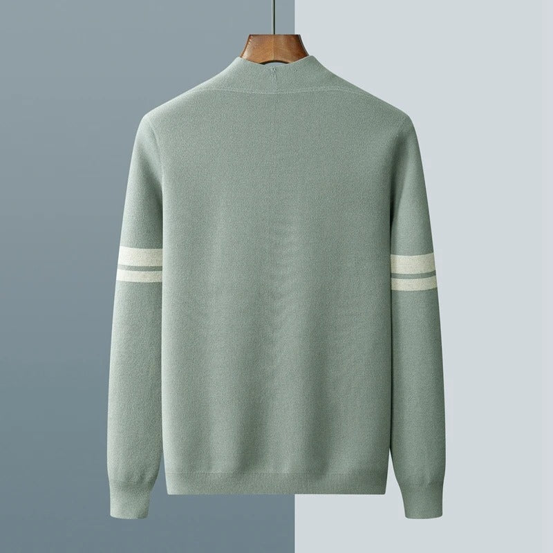 Herren Strickcardigan Sportliche Streifen Beige