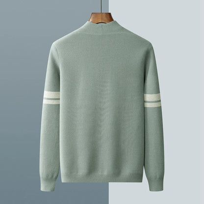 Herren Strickcardigan Sportliche Streifen Beige