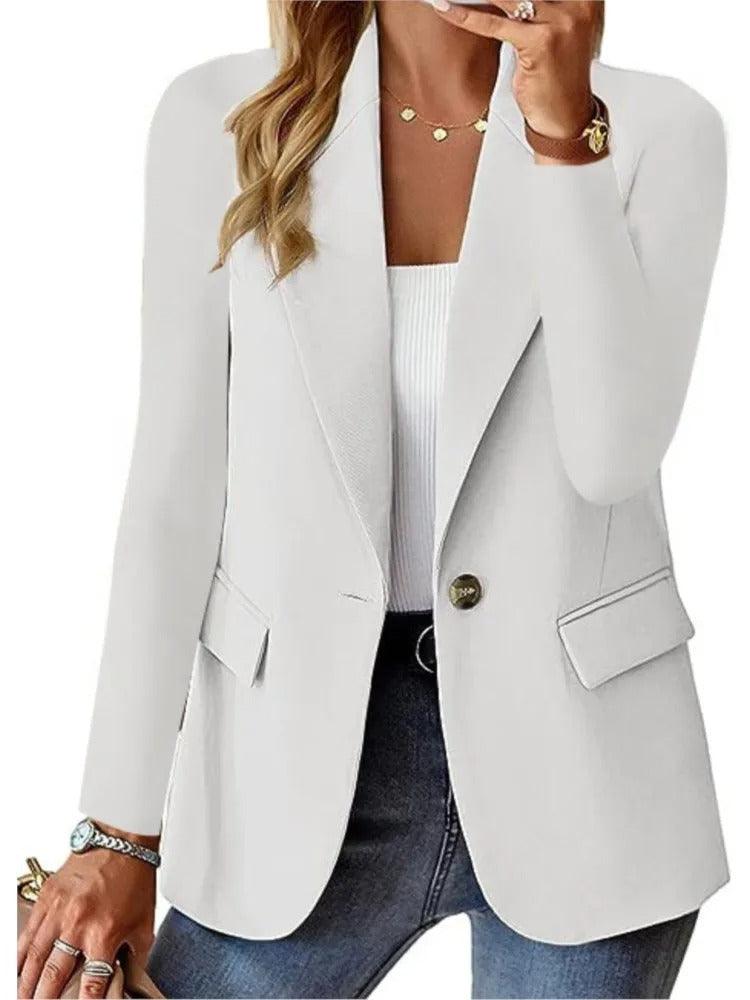 Damen Blazer Casual Langarm Relaxed Fit Jacke