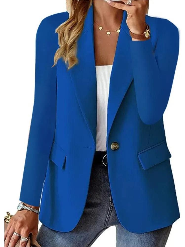 Damen Blazer Casual Langarm Relaxed Fit Jacke